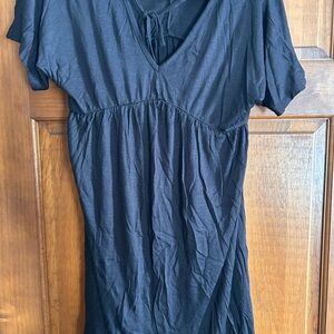 Olivia Rae Black V-Neck Swim Coverup with Tie Back